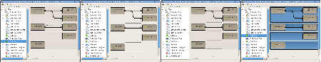 Four different styles showing how to differentiate between dataproviders